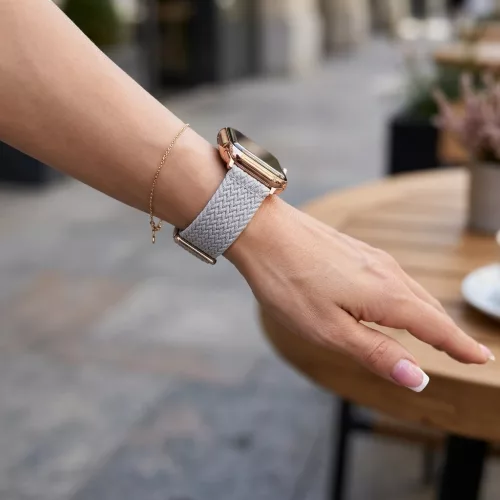 Apple Watch állítható fonott óraszíj /világos szürke/ 40/41 és 42mm