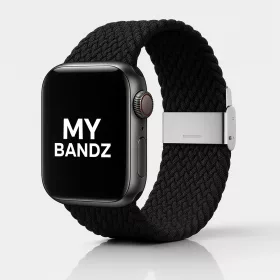   Apple Watch állítható fonott szövet óraszíj /fekete/ 44/45/46/49 mm
