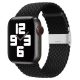 Apple Watch állítható fonott szövet óraszíj /fekete/ 44/45/46/49 mm