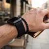 Apple Watch állítható fonott szövet óraszíj /fekete/ 44/45/46/49 mm