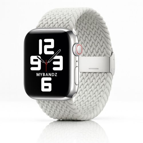 Apple Watch állítható fonott szövet óraszíj /világos szürke/ 44/45/46/49 mm
