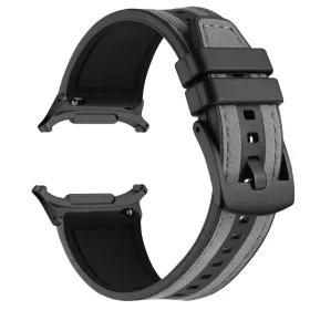   MYBANDZ Kívül puha bőr belül szilikon óraszíj/szürke/Samsung Galaxy Watch Ultra