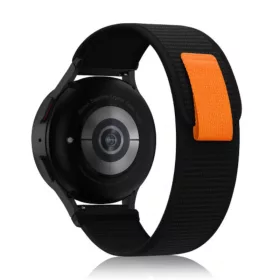   MYBANDZ Tépőzáras puha szövet óraszíj Samsung Galaxy Watch 4-5-6-7/szürke-narancs/ 20mm