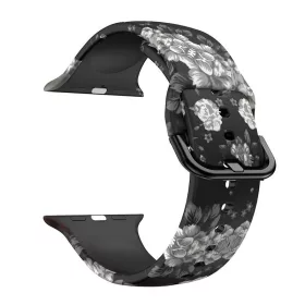   Apple Watch csatos szilikon óraszíj /blackflower/ 40/41 és 42mm