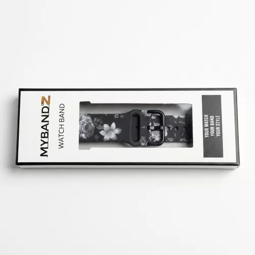 Apple Watch csatos szilikon óraszíj /blackflower/ 44/45/46/49 mm
