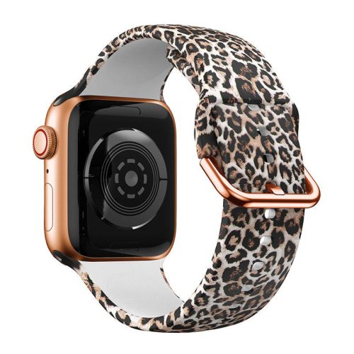 Apple Watch csatos szilikon óraszíj /leopárd/ 44/45/46/49 mm