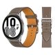 MYBANDZ Elegáns bőróraszíj -szürkésbarna- ezüst csattal/ 22mm