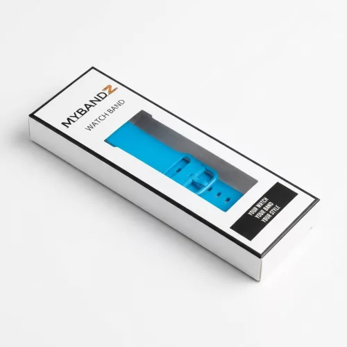 MYBANDZ Szilikon óraszíj fém csattal /égkék/ 22mm