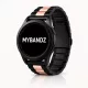 MYBANDZ Klasszikus fém óraszíj / fekete-rosegold / 20mm