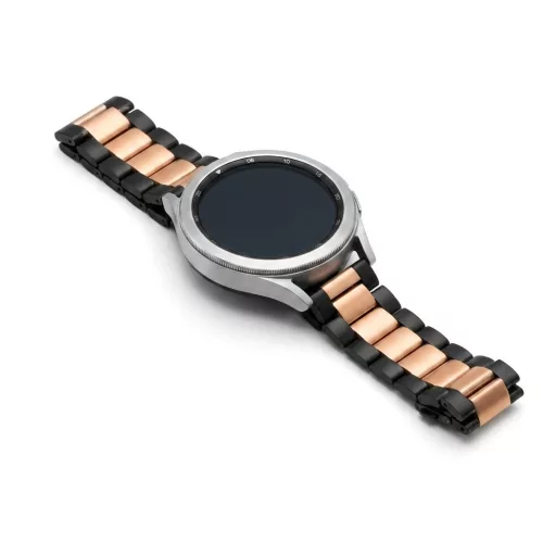 MYBANDZ Klasszikus fém óraszíj / fekete-rosegold / 20mm