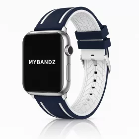   Apple Watch sportos szilikon óraszíj /kék-fehér/ 44/45/46/49 mm