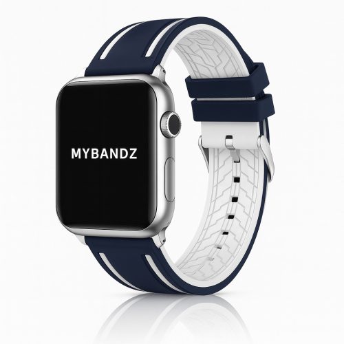 Apple Watch csatos szilikon óraszíj /kék-fehér/ 40/41 és 42mm