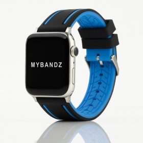   Apple Watch sportos szilikon óraszíj /fekete-kék/ 44/45/46/49 mm