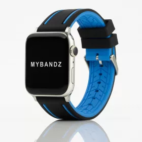   Apple Watch csatos szilikon óraszíj /fekete-kék/40/41 és 42 mm