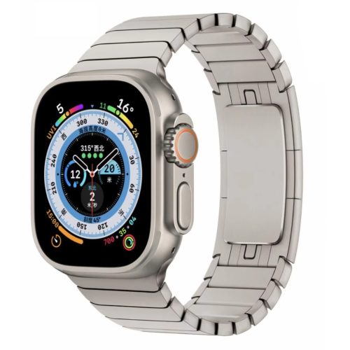 Apple Watch nagy láncszemes fém gyors záras óraszíj /starlight/ 44/45/46/49 mm
