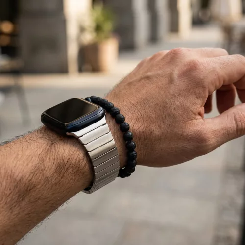 Apple Watch nagy láncszemes fém gyors záras óraszíj /ezüst/ 44/45/46/49 mm