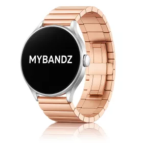 MYBANDZ Nagy láncszemes fém óraszíj - rosegold/ 22mm