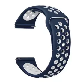MYBANDZ Lélegző szilikon óraszíj / kék-fehér / 22mm