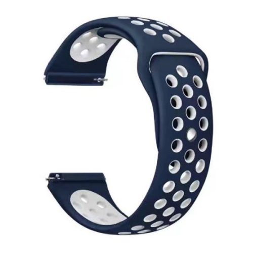 MYBANDZ Lélegző szilikon óraszíj / kék-fehér / 22mm