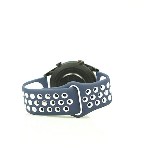 MYBANDZ Lélegző szilikon óraszíj / kék-fehér / 22mm