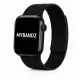 Apple Watch Litchi mágneses szilikon óraszíj /fekete/ 44/45/46/49 mm