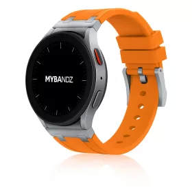   Mybandz Element szilikon óraszíj-Samsung Galaxy Watch 4-5-6-7/narancs-ezüst/20mm
