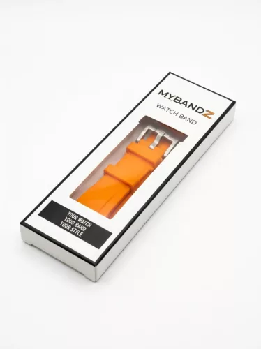 Mybandz Element szilikon óraszíj-Samsung Galaxy Watch 4-5-6-7/narancs-ezüst/20mm