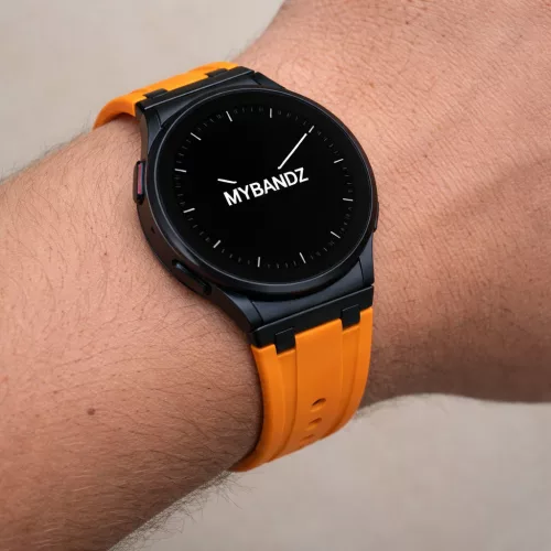 Mybandz Element szilikon óraszíj-Samsung Galaxy Watch 4-5-6-7/narancs-fekete/20mm