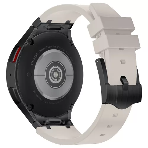 Mybandz Element szilikon óraszíj-Samsung Galaxy Watch 4-5-6-7/bézs-fekete/20mm