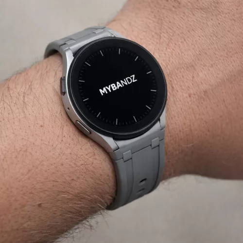 Mybandz Element szilikon óraszíj-Samsung Galaxy Watch 4-5-6-7/antracitszürke-ezüst/20mm