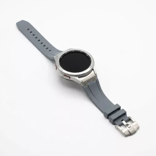 Mybandz Element szilikon óraszíj-Samsung Galaxy Watch 4-5-6-7/antracitszürke-ezüst/20mm