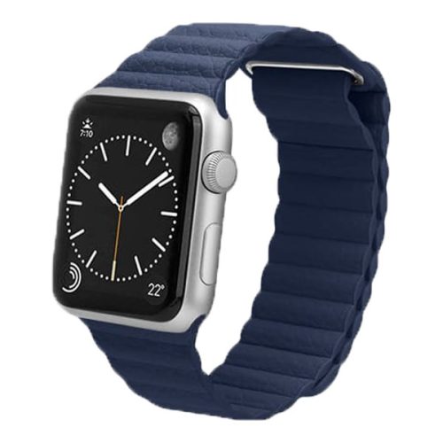 Apple Watch mágneses bőróraszíj /sötétkék/ 40/41 és 42mm