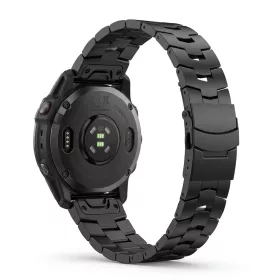 Mybandz Titán fém óraszíj / fekete (Garmin 22 mm-es QF)