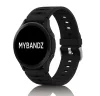Mybandz bordázott szilikon óraszíj-fekete/22mm