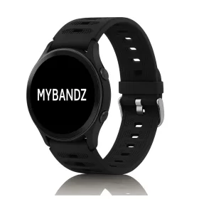 Mybandz bordázott szilikon óraszíj-fekete/22mm