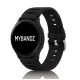 Mybandz bordázott szilikon óraszíj-fekete/22mm