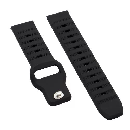 Mybandz bordázott szilikon óraszíj-fekete/22mm