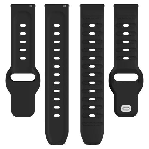 Mybandz bordázott szilikon óraszíj-fekete/22mm
