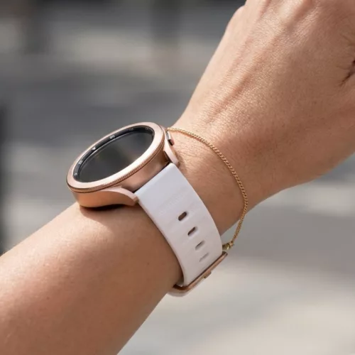 Mybandz bordázott szilikon óraszíj-fehér/20mm