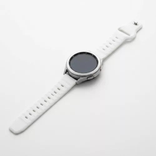 Mybandz bordázott szilikon óraszíj-fehér/20mm