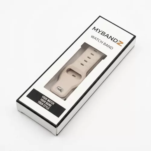 Mybandz bordázott szilikon óraszíj-bézs/20mm