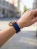 Mybandz bordázott szilikon óraszíj-mélykék/20mm