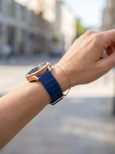 Mybandz bordázott szilikon óraszíj-mélykék/20mm