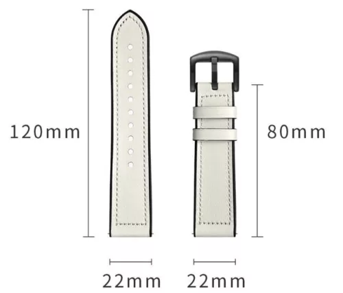 MYBANDZ Kívül puha bőr belül szilikon óraszíj /fehér/ / 22mm