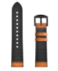 MYBANDZ Kívül puha bőr belül szilikon óraszíj /vörösesbarna/ 22mm