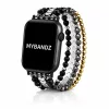 Apple Watch gyöngyös fém óraszíj-fekete-arany /40/41 és 42 mm