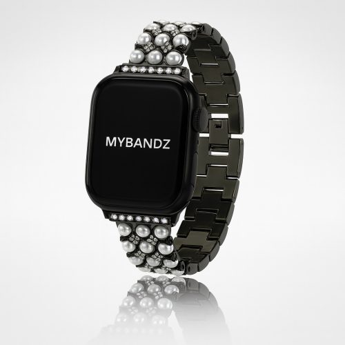 Apple Watch gyöngysoros fém óraszíj-fekete /40/41 és 42 mm