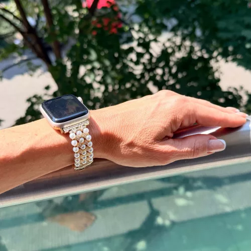 Apple Watch gyöngysoros fém óraszíj-arany /40/41 és 42 mm