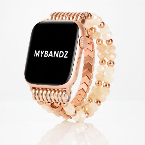 Apple Watch gyöngyös fém óraszíj-rosegold /44/45//46/49 mm