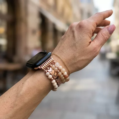 Apple Watch gyöngyös fém óraszíj-rosegold /40/41 és 42 mm